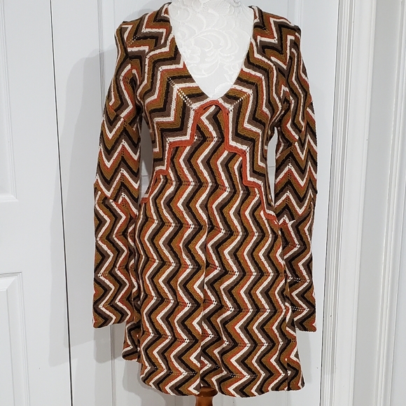 Host Picked - Free People "Rhiannon" Chevron Sweater Dress NWOT - Picture 3 of 15